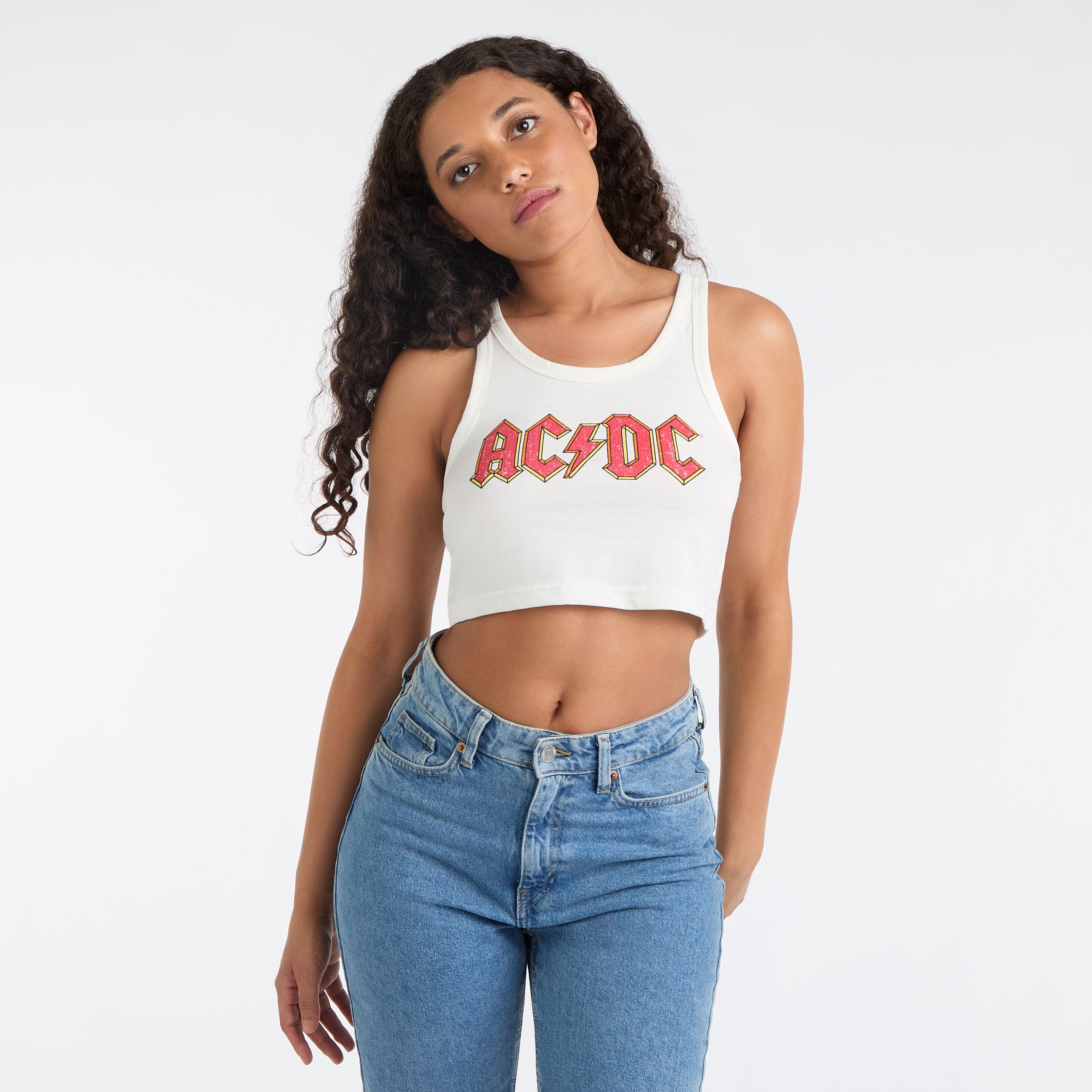 Image of AC/DC Baby Crop Top, Ladies Amplified